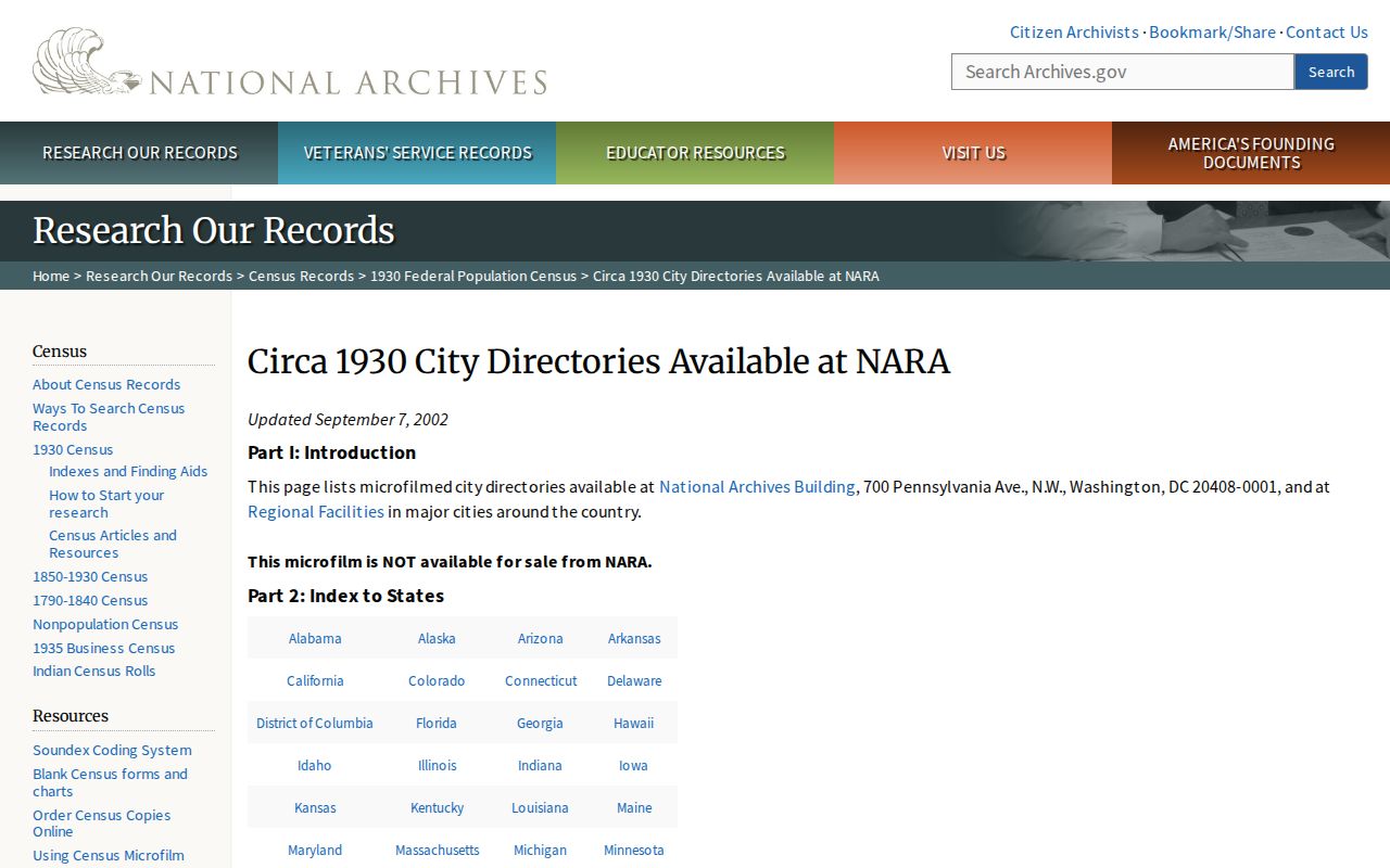 Lake Worth Beach city directory NARA holdings listing