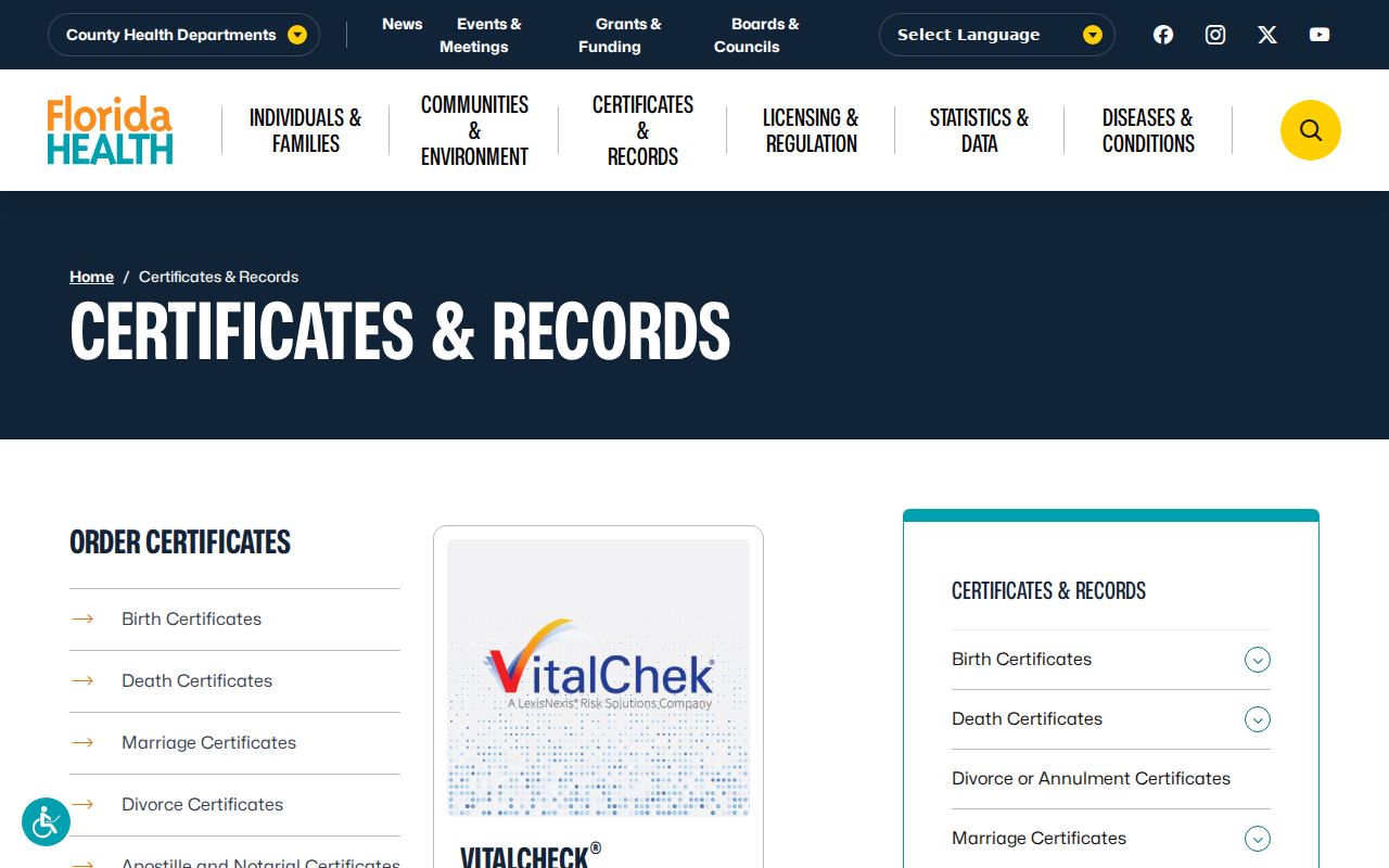 Lake Worth Beach resident lookup Florida vital records ordering