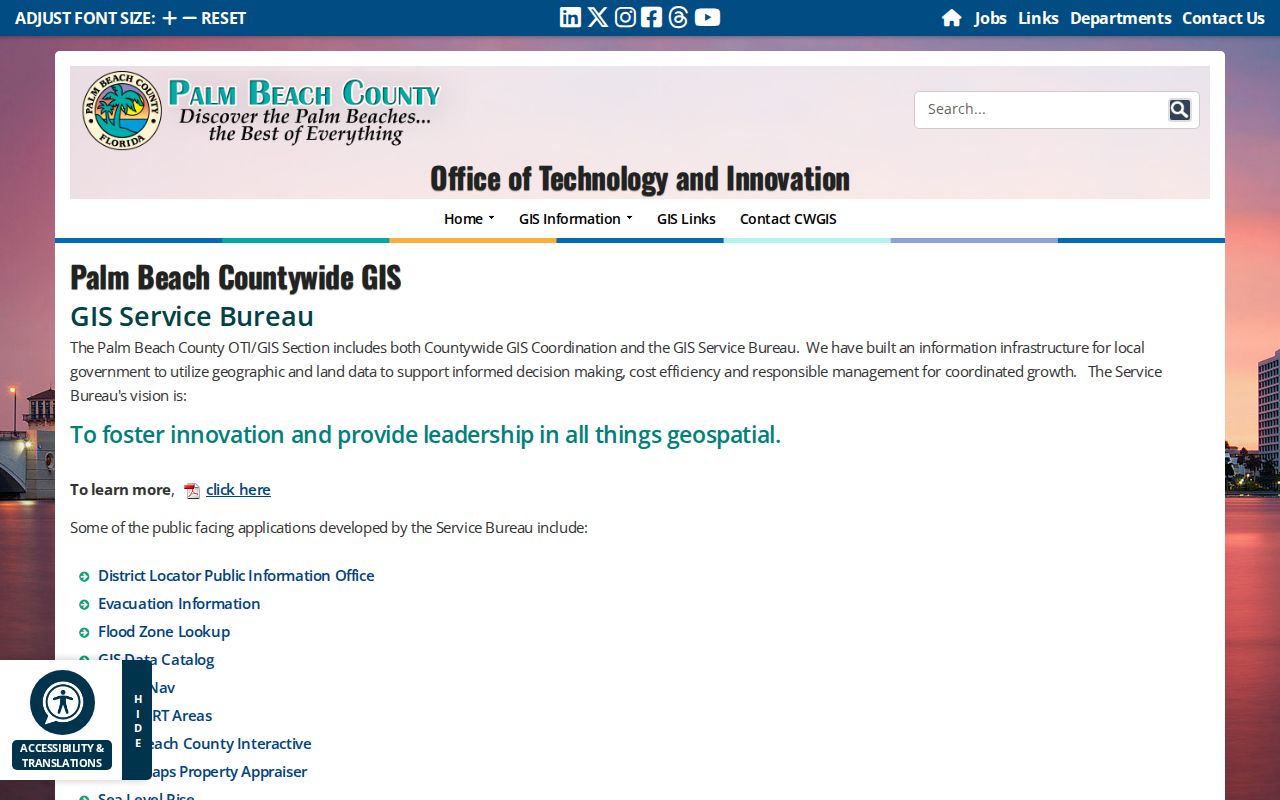 Lake Worth Beach street directory Palm Beach County GIS page